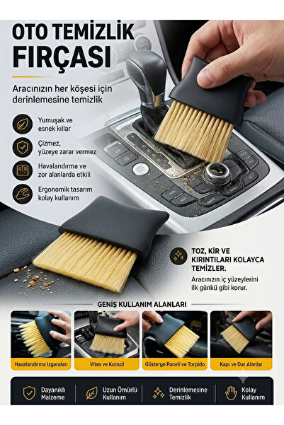 HZL HOME Yumuşak ve Esnek Kıllı Çizmez Oto Temizlik Fırçası - Çok Amaçlı Araç...