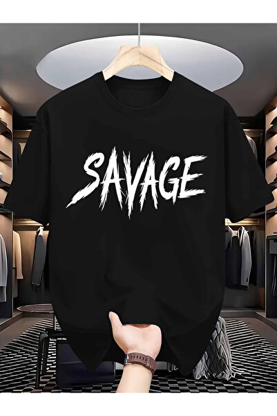 NOURAM تي شيرت مطبوع بأكمام قصيرة من SAVAGE للارتداء الرياضي واليومي والتنقل ...
