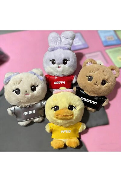 choice2 4pcs Kpop Idol Cute Plush Keychain Kawaii Cartoon Bag Charm Fan Merch...
