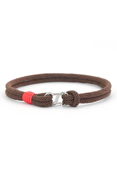Choice5 Brown Simple Mens Bracelets Hand-Woven Detachable 7 Colors Rope Bracl...
