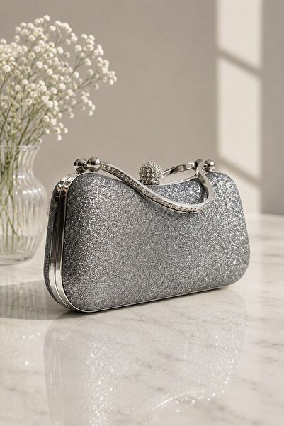Ludira Evening Dress Wedding Graduation Engagement Prom Bag Diamond Stone Sil...