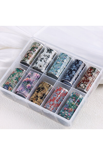 Choice7 SHK-06 10 قطع ملصقات نقل فنية للأظافر بتصميم زهور الربيع الكلاسيكية، ...
