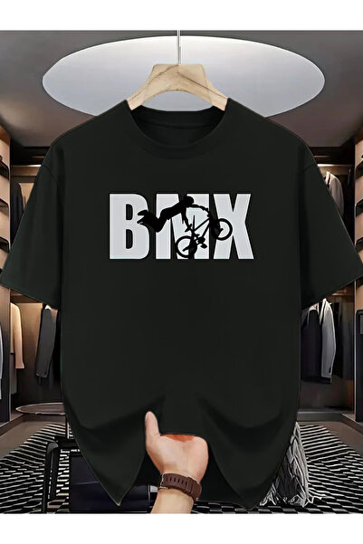 NOURAM تي شيرت رجالي بطباعة جرافيك BMX - تصميم جريء لحركات الدراجات، قماش 100...