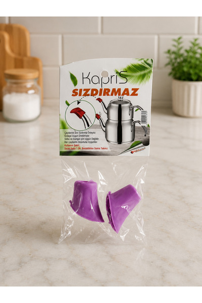 Kapris 2'li Çaydanlık Sızdırmaz/Sızdırma Önleyici Aparat (Mor)