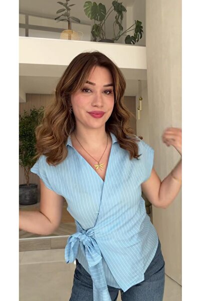 ebrusvnms بلوزة ليكرا برباط جانبي
