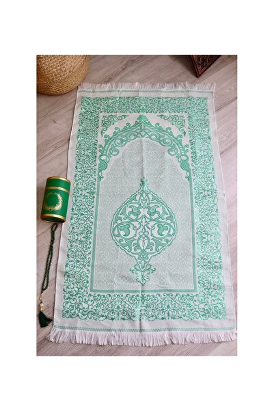 LAND SCARF Prayery Mat and Pearl Tesbih Set in Cylinder Box