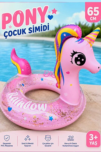 St Morritz Fidan oyuncak Pony Unicorn Simli Çocuk Yüzme Simidi 65 cm Deniz Ha...
