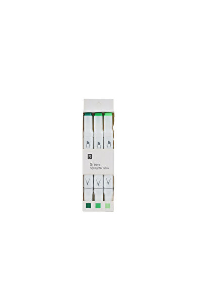 Midi Set of Markers Green Highlighter 3 Pcs