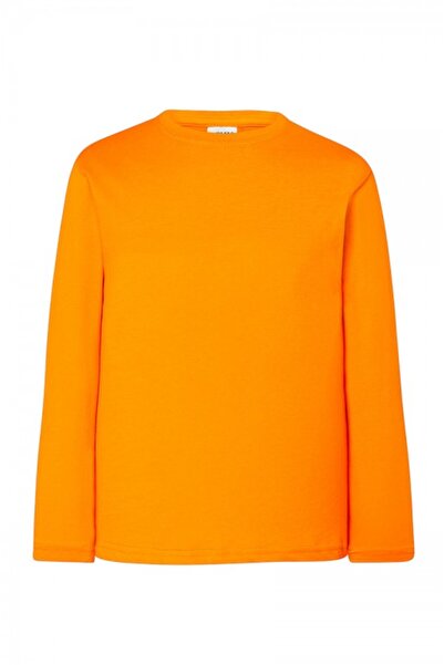 JHK Tricou cu mânecă lungă pentru copii, 100% bumbac, Sydney, portocaliu