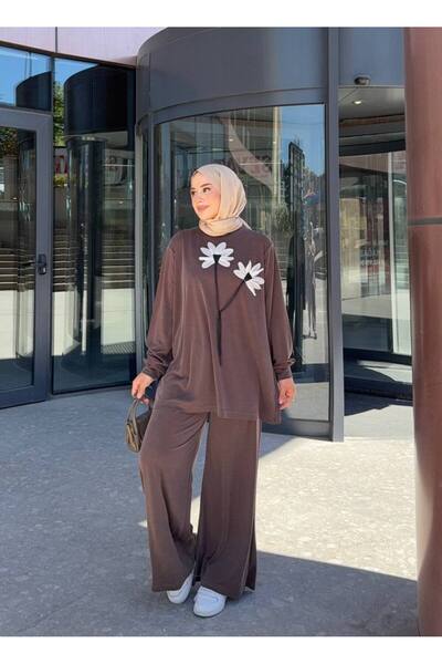 nurvina modest wear Καλοκαιρινό Σετ Δύο Τεμαχίων με Μπλούζα και Παντελόνι από...