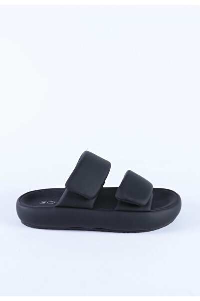 Guja Women's Double-Strapped Velcro Orthopedic Comfortable Sole Slippers Black
