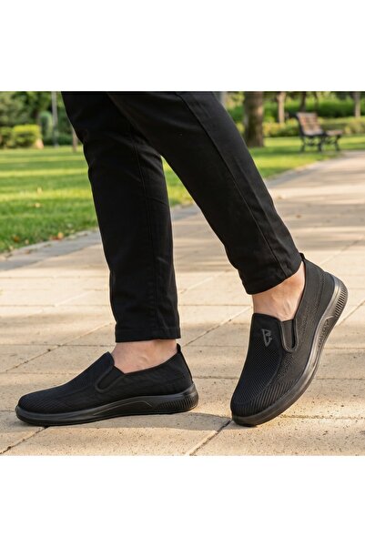 Modlet.ro Espadrile negre pentru bărbați cu inserții elastice ALIN2