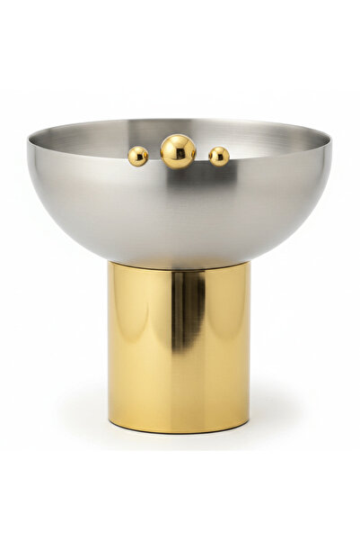 AKDC May Flower Stainless Steel Silver & Gold Candy Bowl – 25 cm