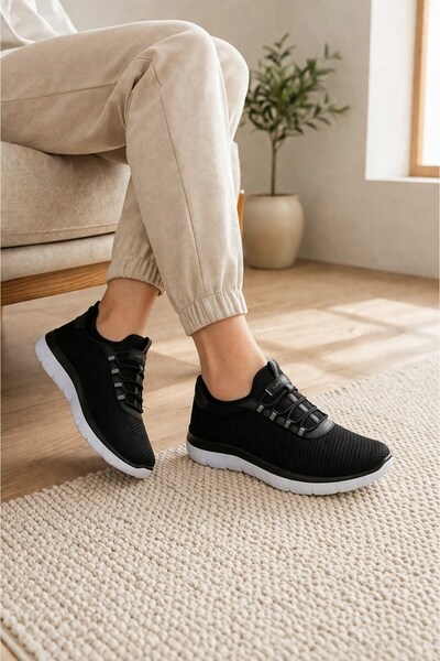 Zimbaa Black and White Women's Casual Sneaker Summer Mesh Sports Shoes