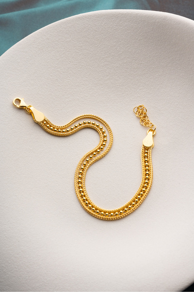 Silvano Jewelry 925 Aayr Gümüş Hasır Telkari Elişi Bileklik