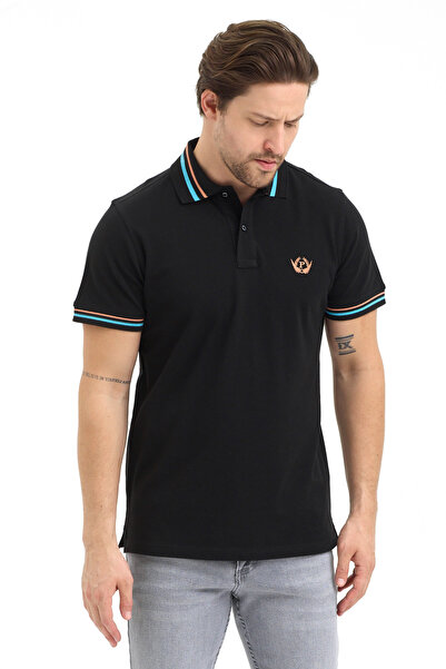 PAOROSS Men's Classic Cut Multi-Colored Polo Collar T-Shirt