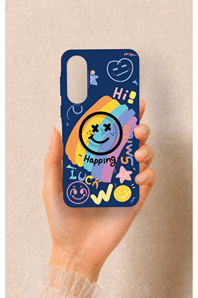Vip Case Samsung A57 Uyumlu Happing Smile Desenli Silikon Kılıf