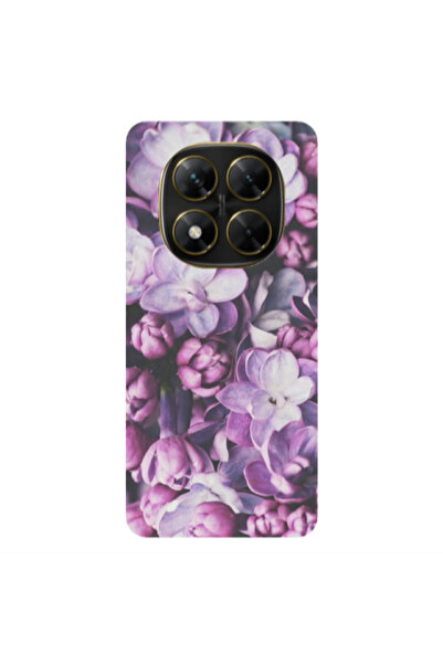 Other Xiaomi Poco X7 Purple Flowers Transparent Silicone TPU Θήκη