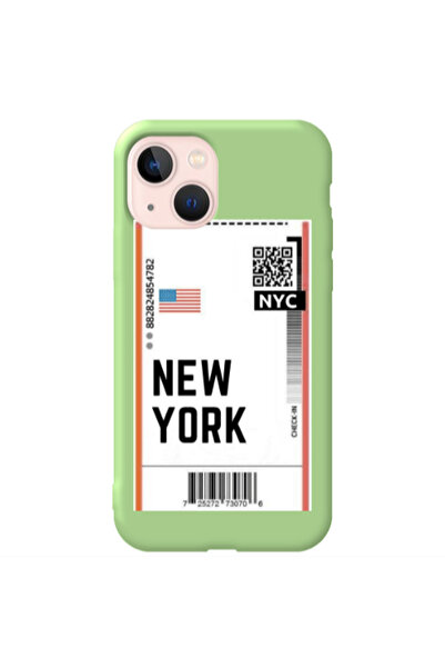 Other Apple iPhone 13 New York NYC Light Green Colored Silicone TPU Θήκη