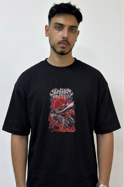 Anetos Guts Berserk_12 Design Printed Oversize Black T-Shirt