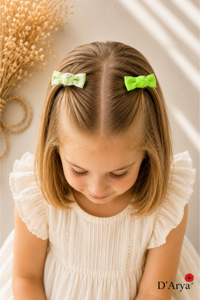 Darya Knotted Bow Snap Hair Clips Set of 2