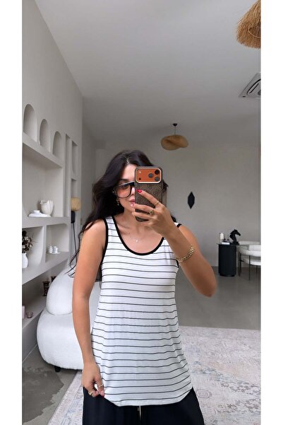 Buket Teke Μαύρο ριγέ οβάλ μπλουζάκι casual