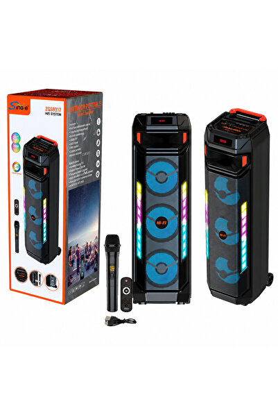 AT Performance Boxă Portabilă ZQS8317, BT, 3 Difuzoare 8", 60W, Microfon Incl...
