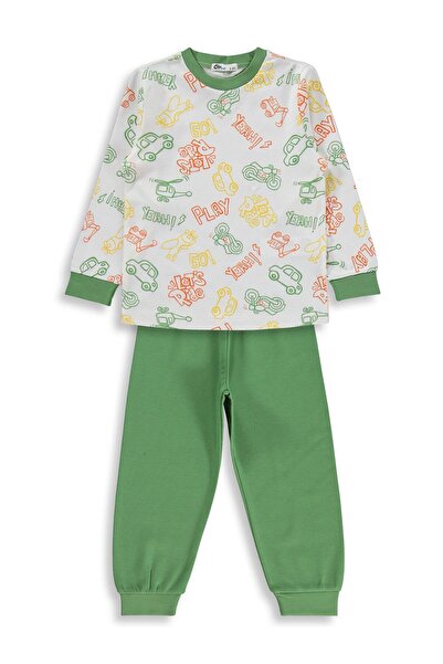 Civil Boys Helicopter Printed Pajama Set for 2-5 Years - Green