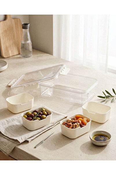 REDTAG White Rectangle Snacks Serving Tray Set (6 Piece)