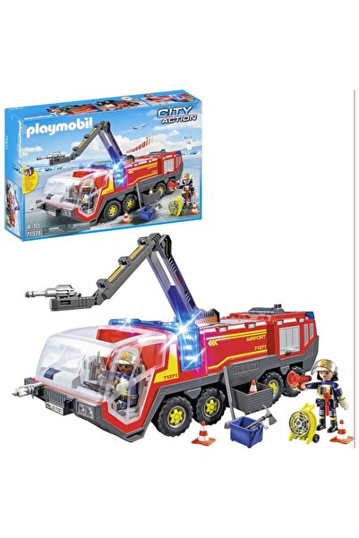 Playmobil Autospeciala de pompieri pentru aeroport cu lumini si sunete