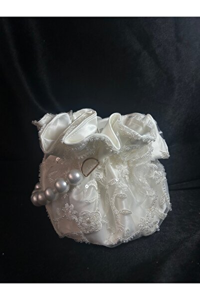 Bridal Luxe Premium Rose-Shaped Bridal Bag with Embroidered Stones