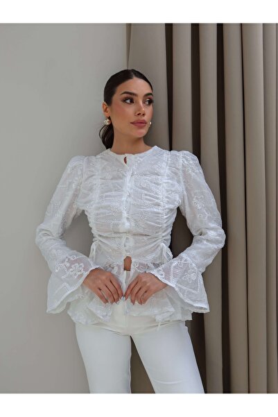 ESRAHELVACI Sequin Embroidered Brodelee Shirt