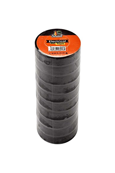 Lawazim Snail Electrical Tape - 10 Piece Black - Strong Adhesive, Weather Res...