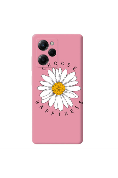 Other Xiaomi Poco X5 Pro Chose Happines Pink Colored Silicone TPU Θήκη