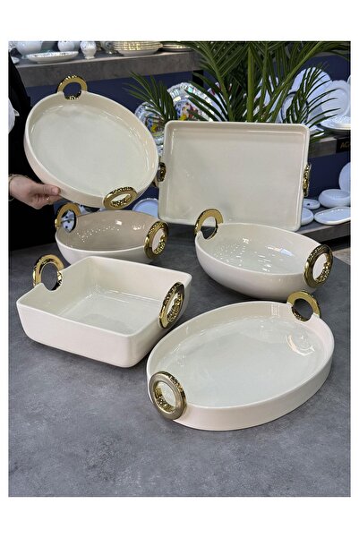 Doğudeko Bonaway 6 Piece Gold Serving Presentation Set