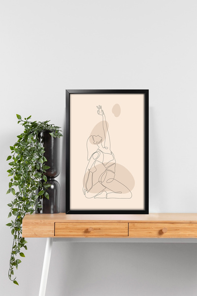 Erfa Concept Ahşap Çerçeve Görünümlü MDF Tablo Genç Odası Pop Art Tarzı Soyut Sanat Paneli Kız Yurduna