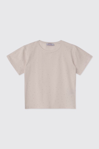 Panço Baby Girl Cream T-Shirt