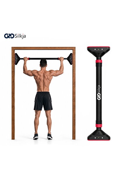 Silkja Adjustable Pull Up Bar for Doorway (74–97cm) – No-Screw Installation, ...