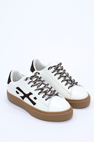 kajal ayakkabı Kcl J03 Flat Sole Patterned Tied Sports Shoes
