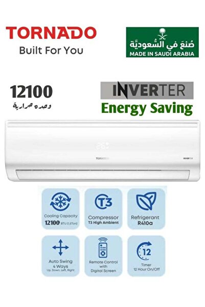 Tornado 1 Ton Split AC 12100 BTU Inverter - Cool Only, T3 Tropical Compressor...