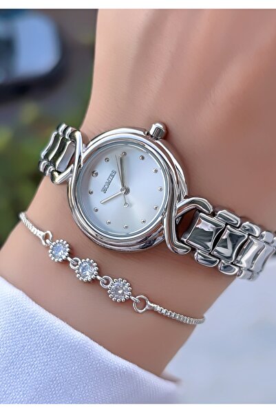 Homies New Season Silver Color Women's Wristwatch - with Bracelet Gift