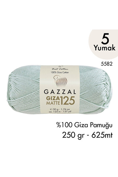Gazzal Giza Matte 125 5582 - 100% pamuk, letnja amigurumi i pletiva - 5 kalema