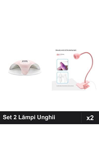 NAİLS Set 2 Lămpi UV/LED Profesionale 48W + 3W pentru Uscare Unghii Gel Manic...