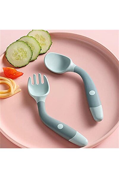 Generica Baby Training Spoon and Fork Set Silicone Green Toddler Self Feeding...