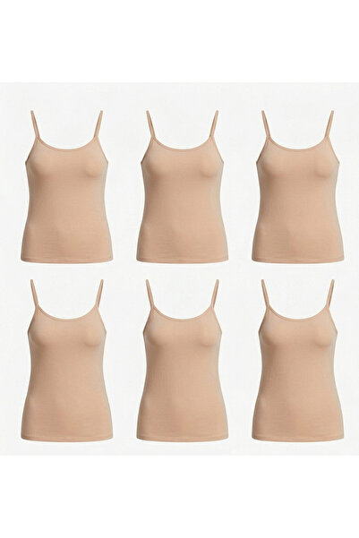 Dagi 5007Kc 6 Pack Thin Strap Adjustable Combed Cotton Women's Undershirt Set...