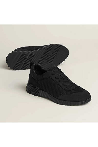 HERMES PARIS Men's Full Black Bouncing Sneakers