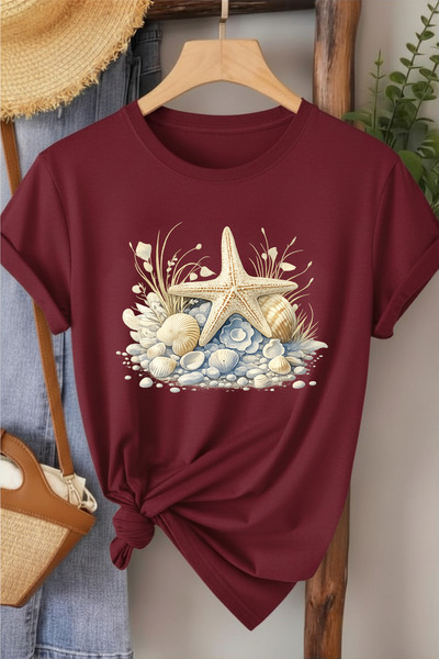 l'eivor Starfish Printed Women's Cotton T-Shirt