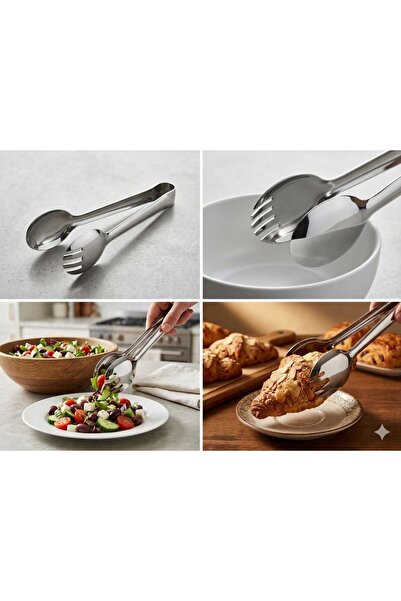 LOVYCO Stainless Steel Luxury Serving Tongs - Salad, Pasta, Appetizer, and Pr...