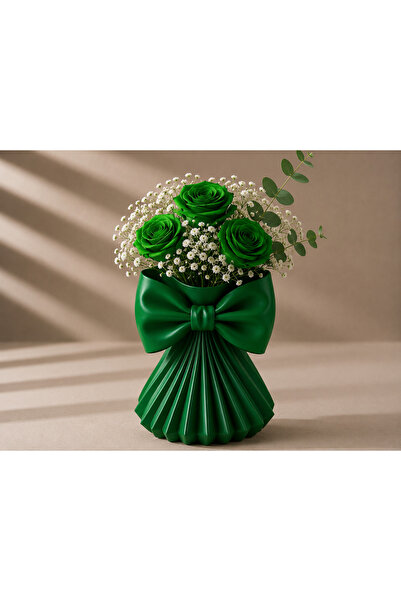 farist Decorative Vase with Bow Design |   Modern Flower Vase |   15X12X18 cm