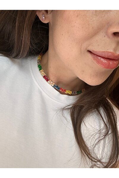 Bade Jewelry Vip Renkli Su Yolu Tasarım Şık Choker Kolye